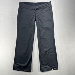 Nike Sweatpants Large 32x29 Black Therma Fit Swoosh Stretch Track Gym Wide Baggy